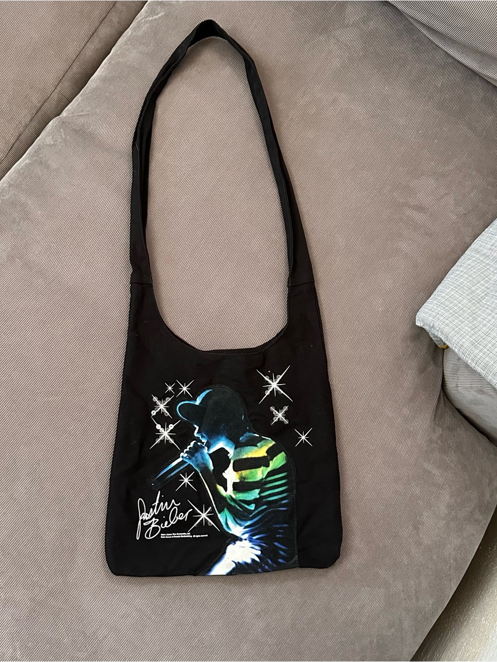 Rare VTG 2011 Justin Bieber Black Purse Shoulder Bag - Bedazzled Sequins